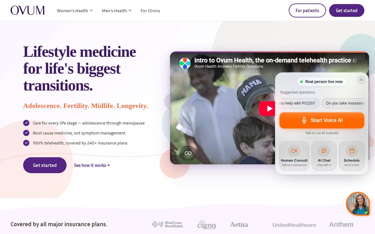 Ovum Health website preview