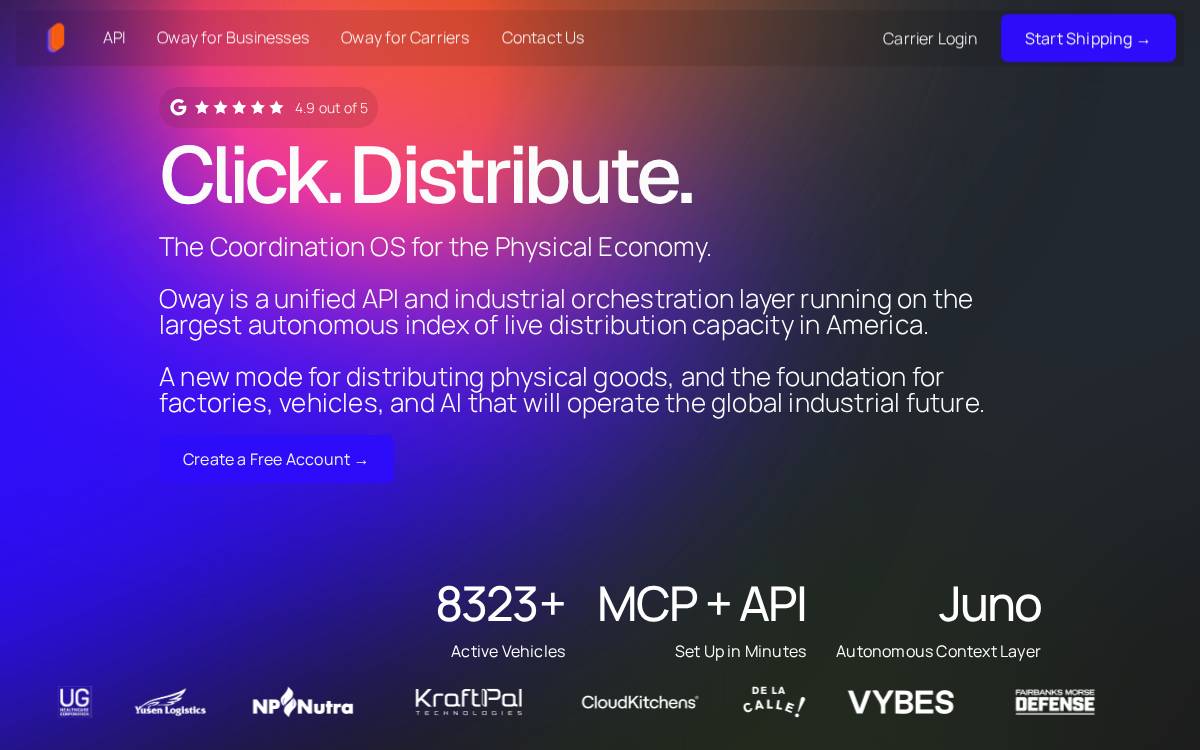 Oway website preview