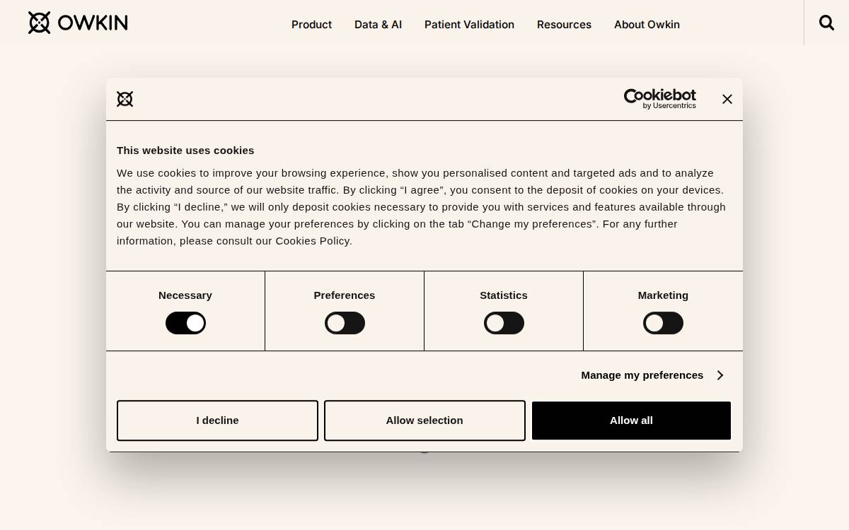 AI biotech website preview