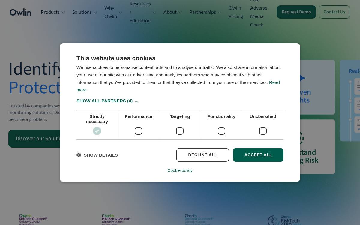 Owlin website preview