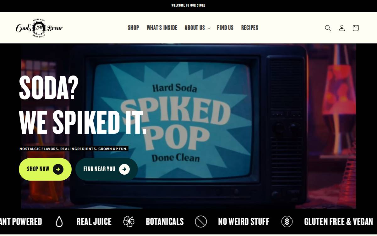 Owl’s Brew website preview