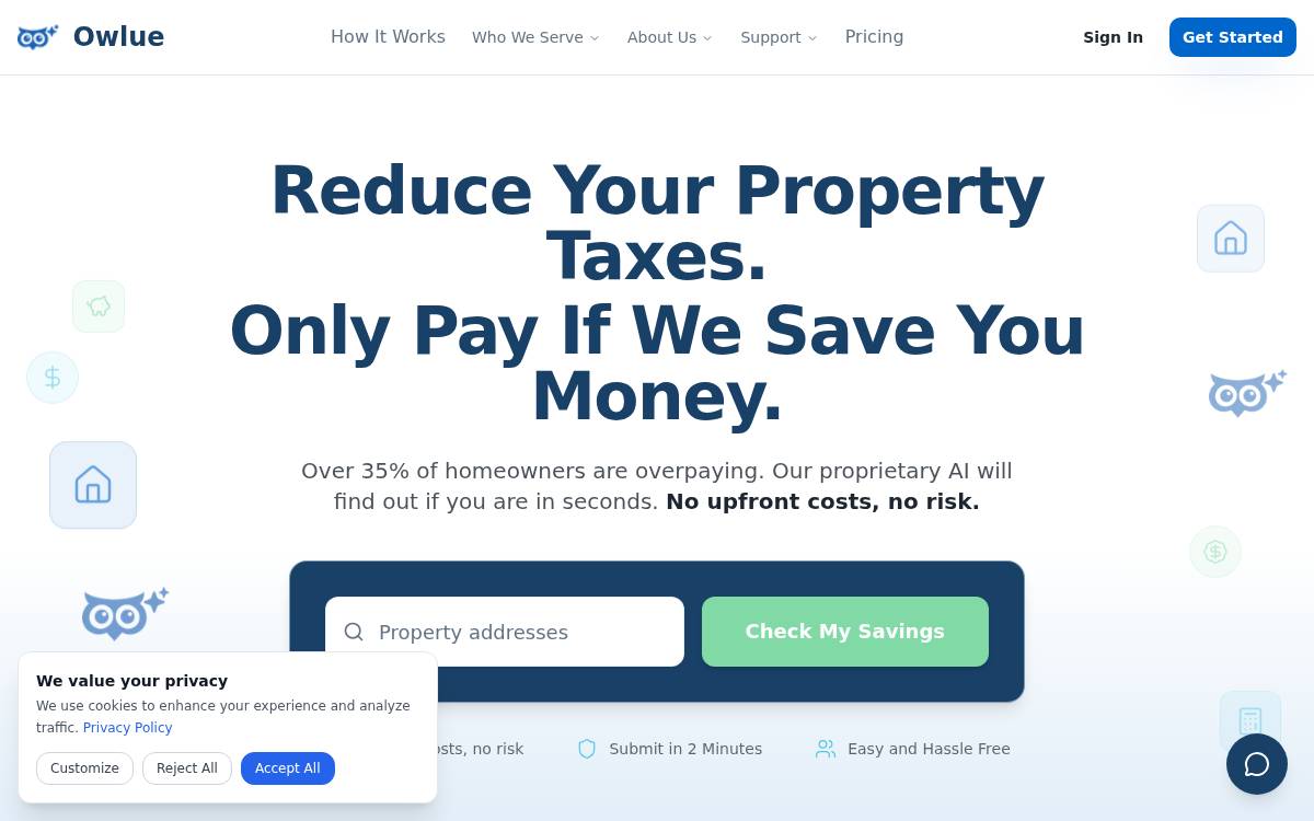 owlue website preview