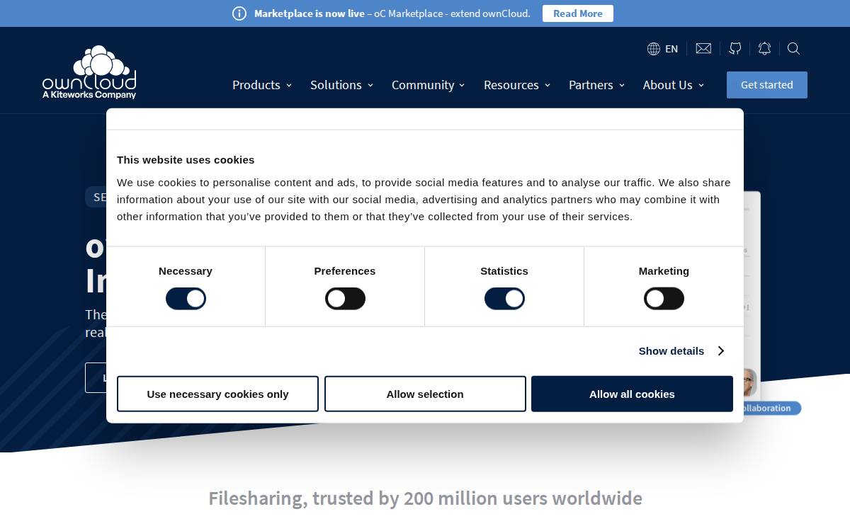 Owncloud Inc website preview