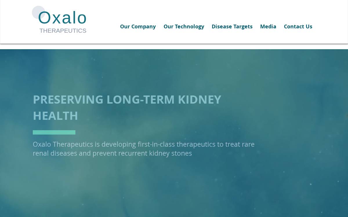Oxalo Therapeutics website preview