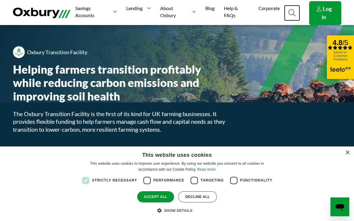 Oxbury website preview
