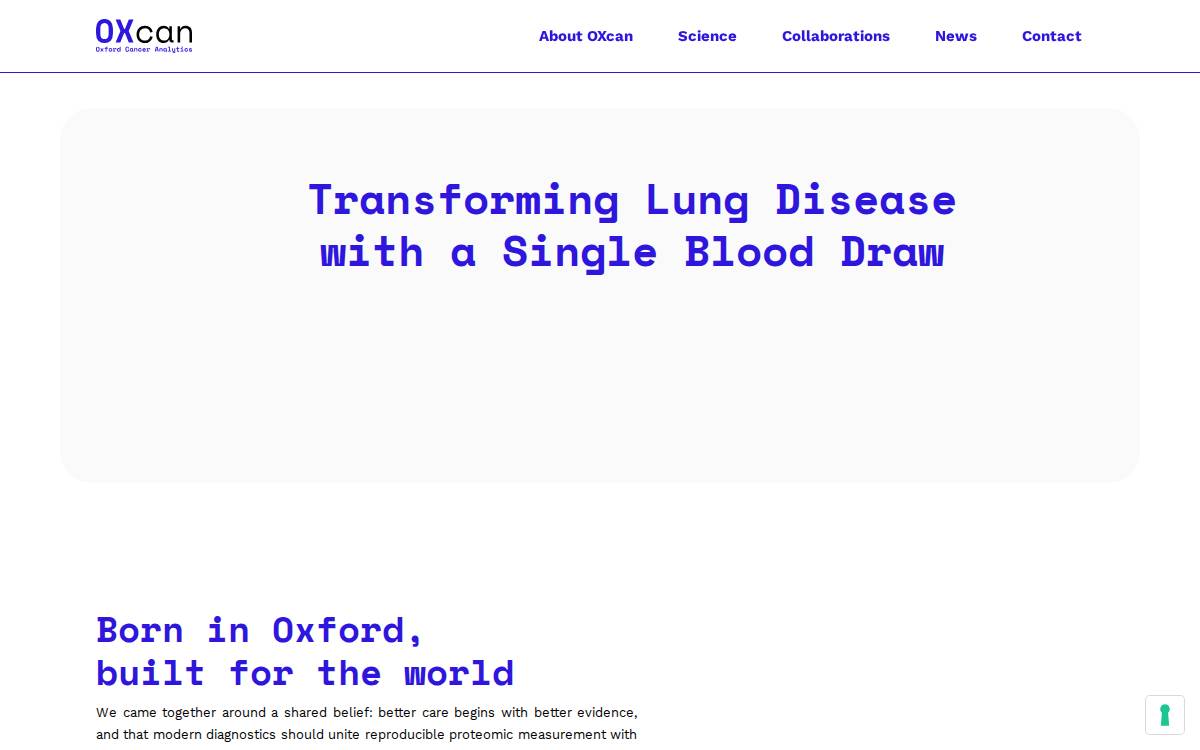 ​ OxCan (Oxford Cancer Analytics) website preview