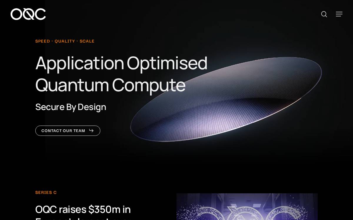 Oxford Quantum Circuits website preview