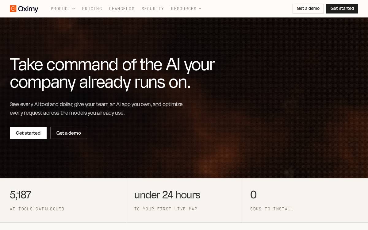 Oximy website preview