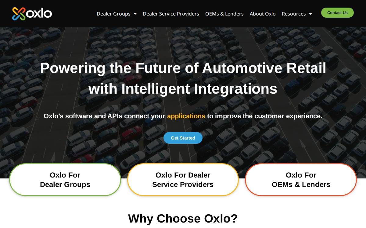 Oxlo website preview