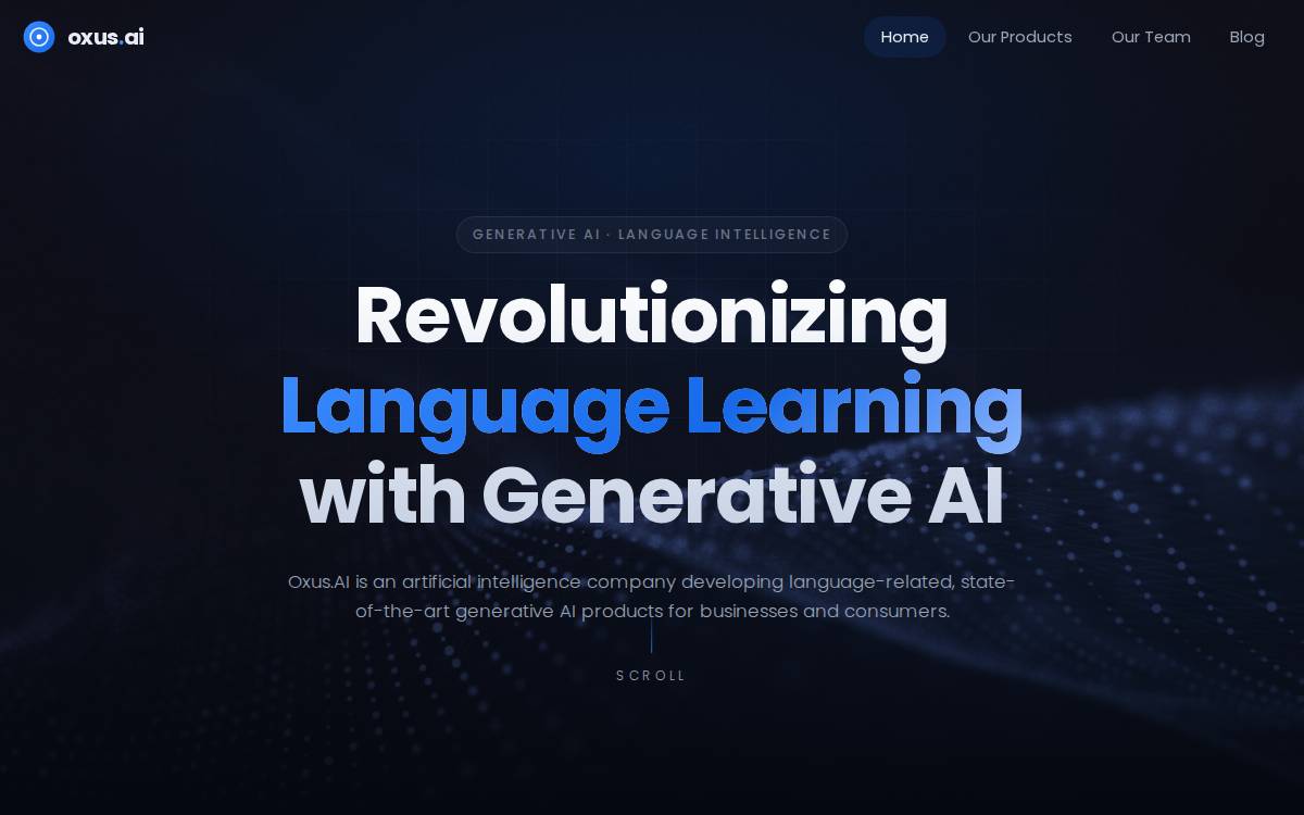Oxus AI website preview