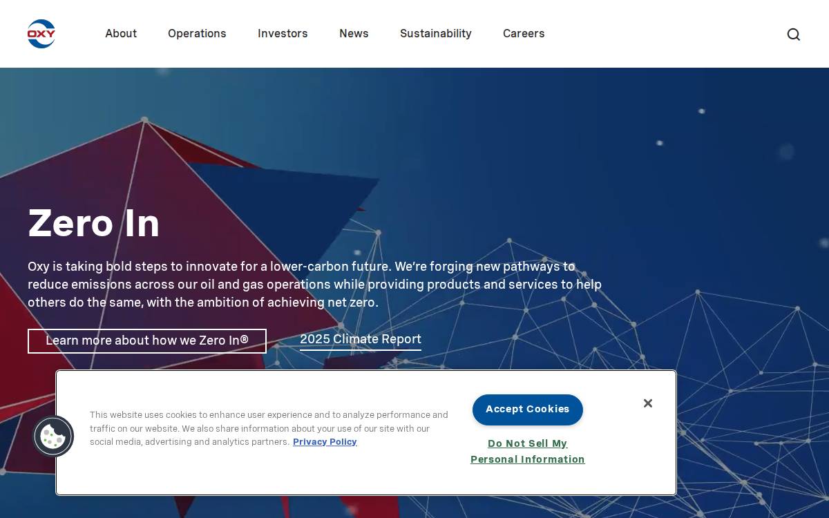 Oxy Low Carbon Ventures website preview