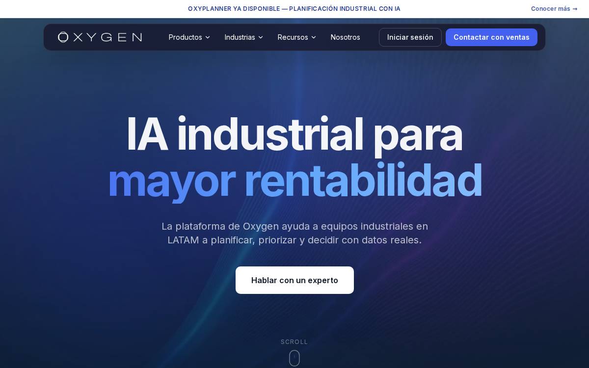 Oxygen website preview