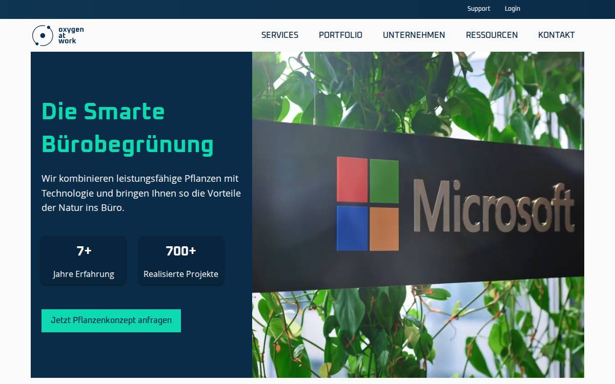 Oxygen at Work website preview