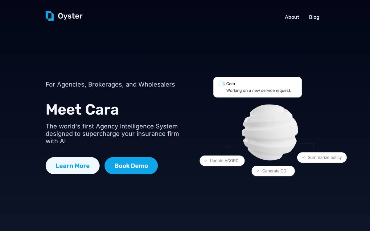 Oyster website preview