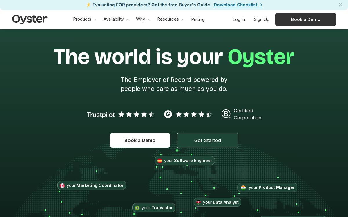 Oyster website preview