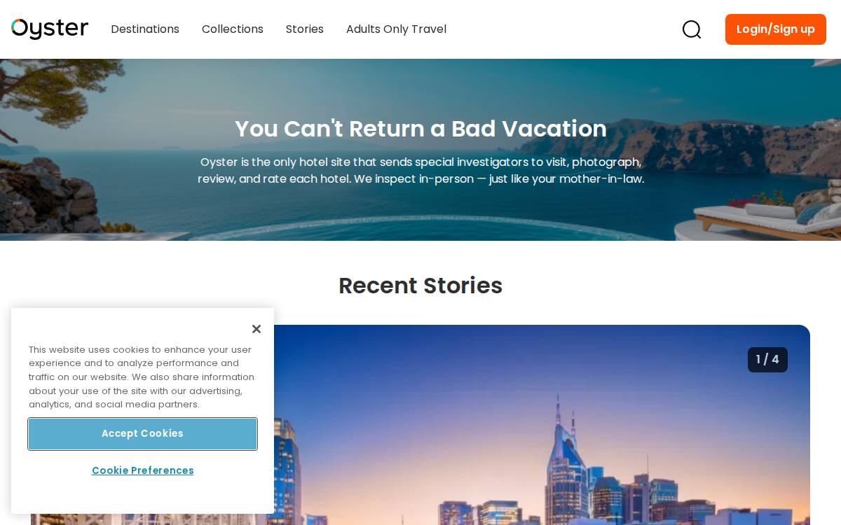 Oyster website preview