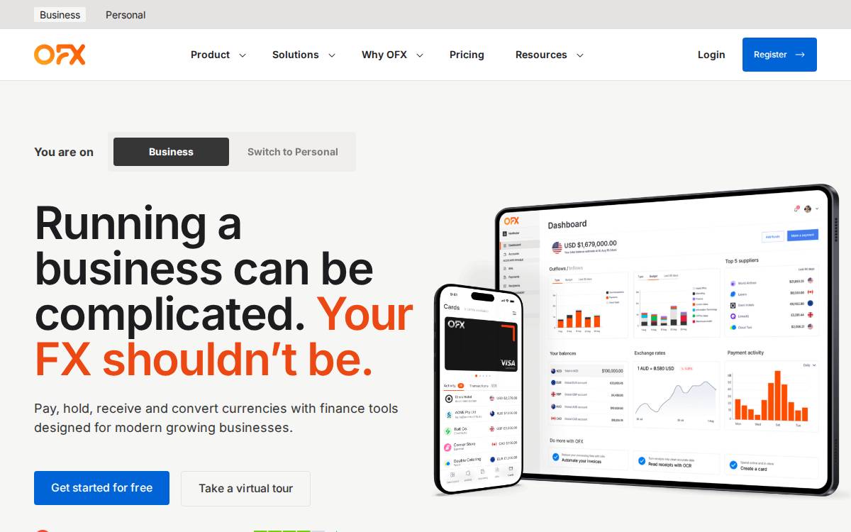OzForex website preview
