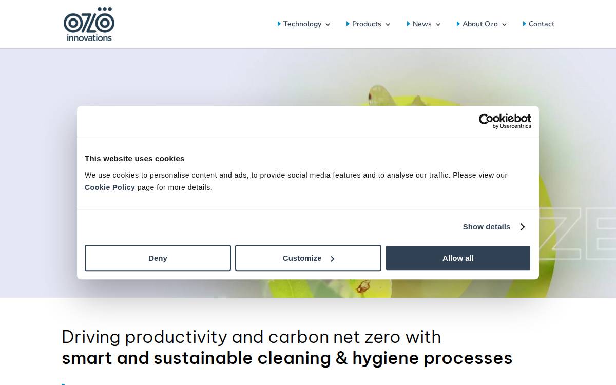 Ozo website preview