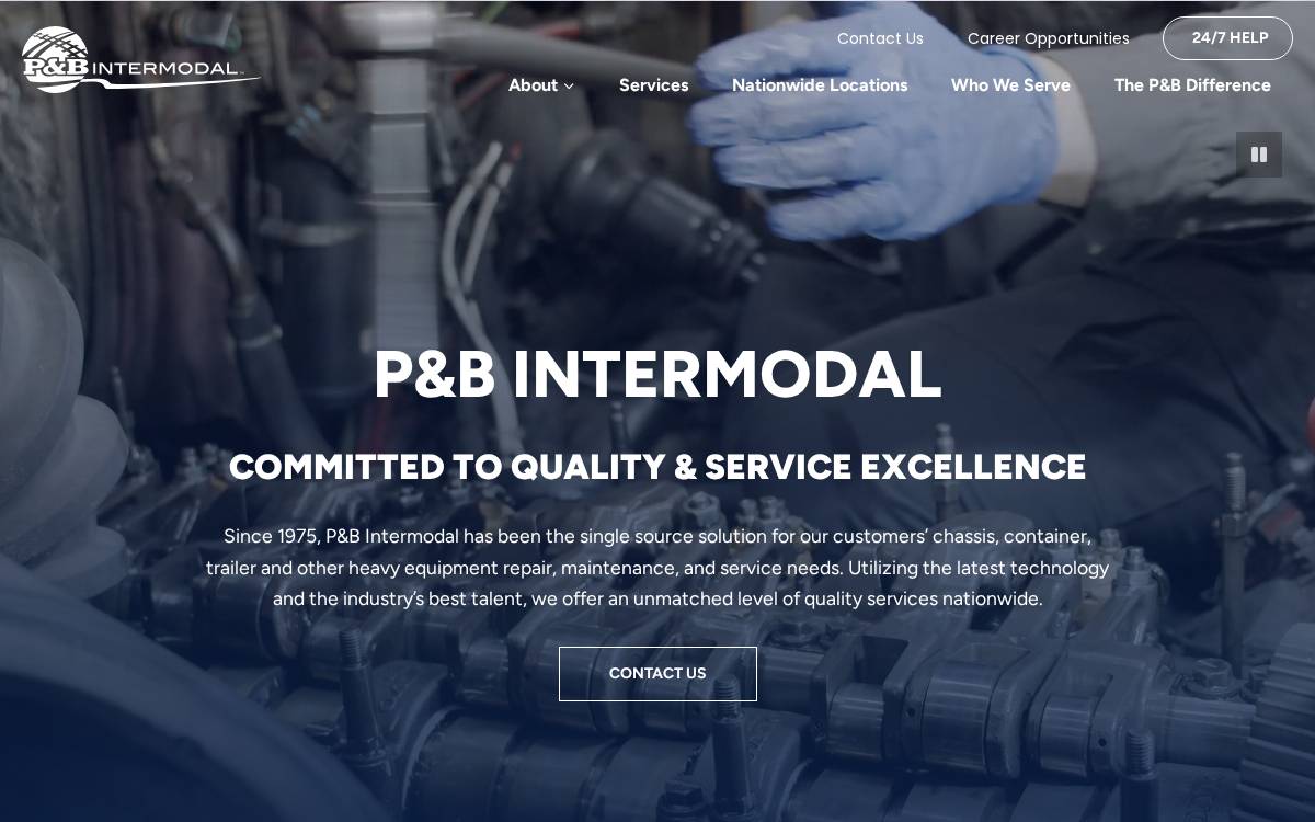 P&B Intermodal website preview