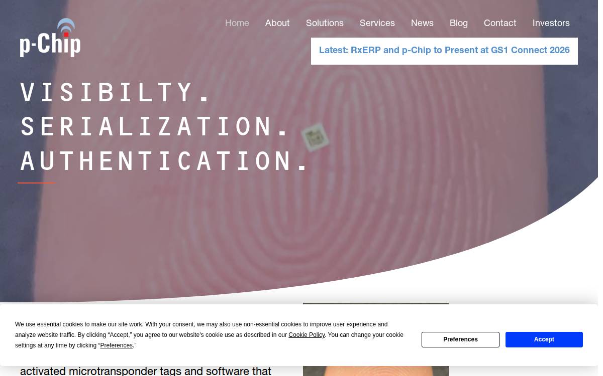 P Chip website preview