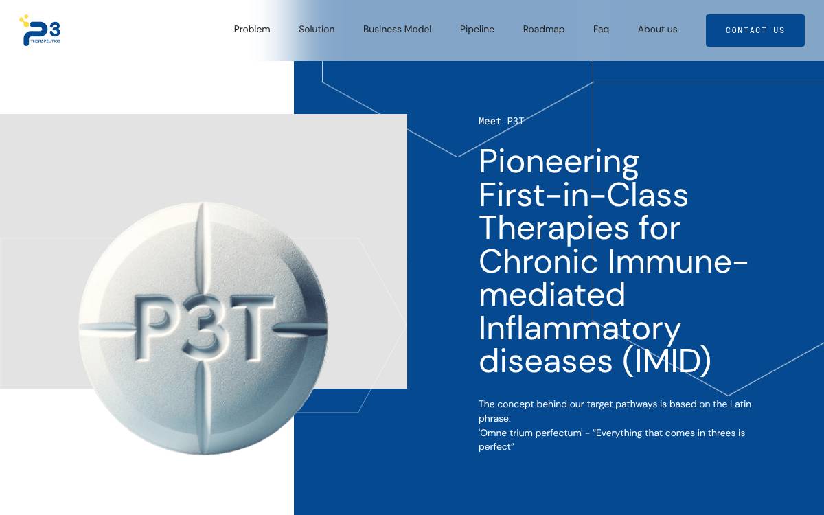 P3Therapeutics website preview