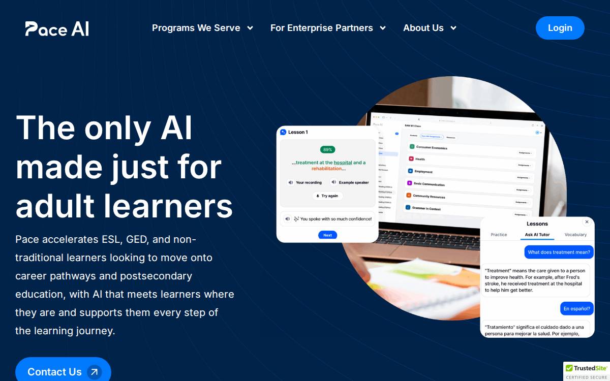 Paceapp website preview