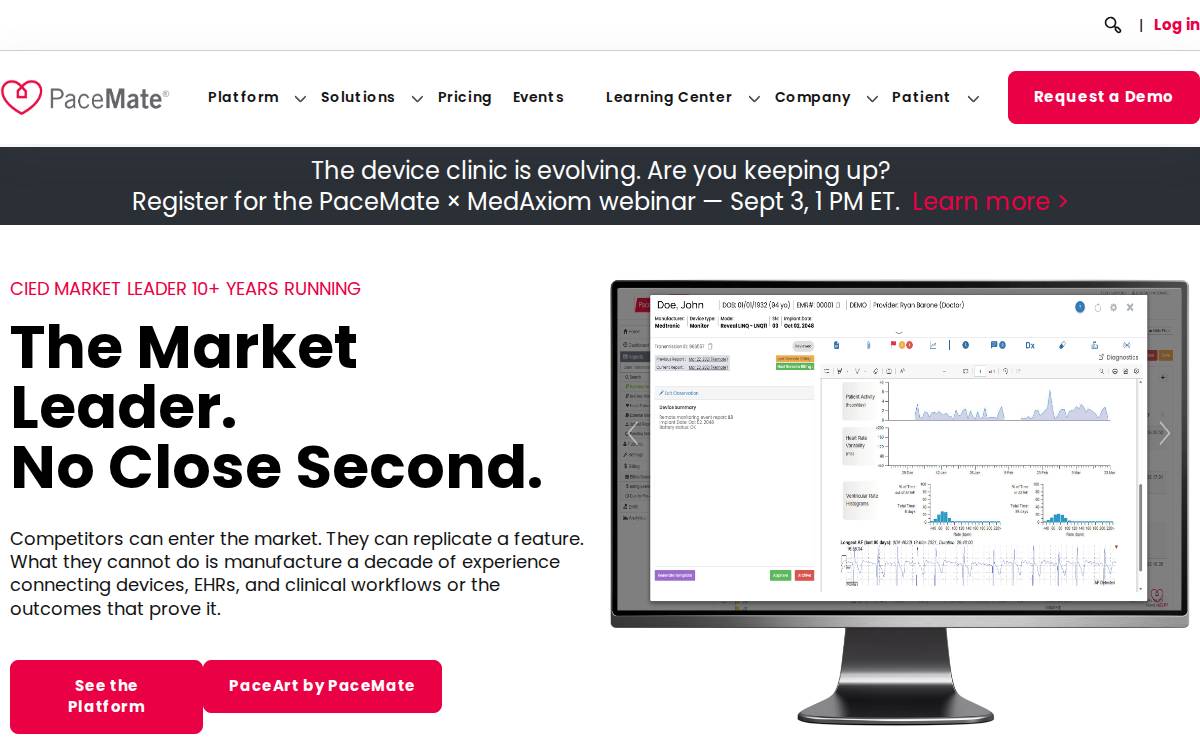 PaceMate® website preview