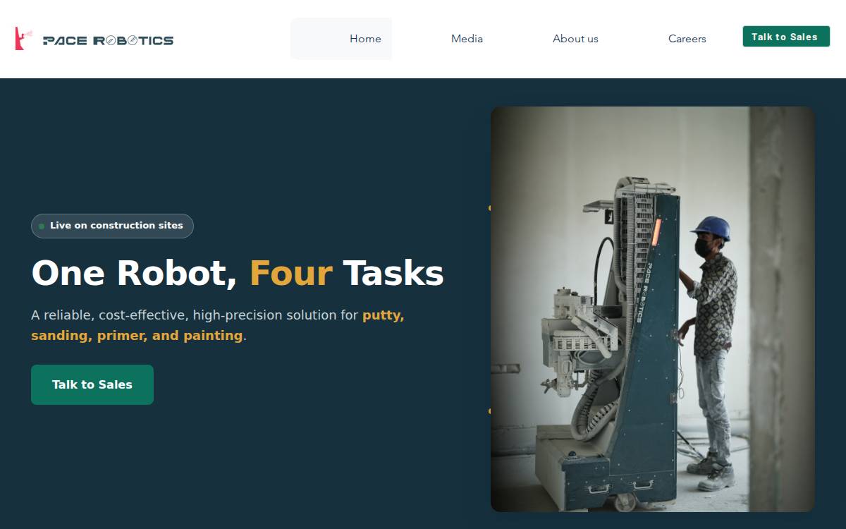 PaceRobotics website preview