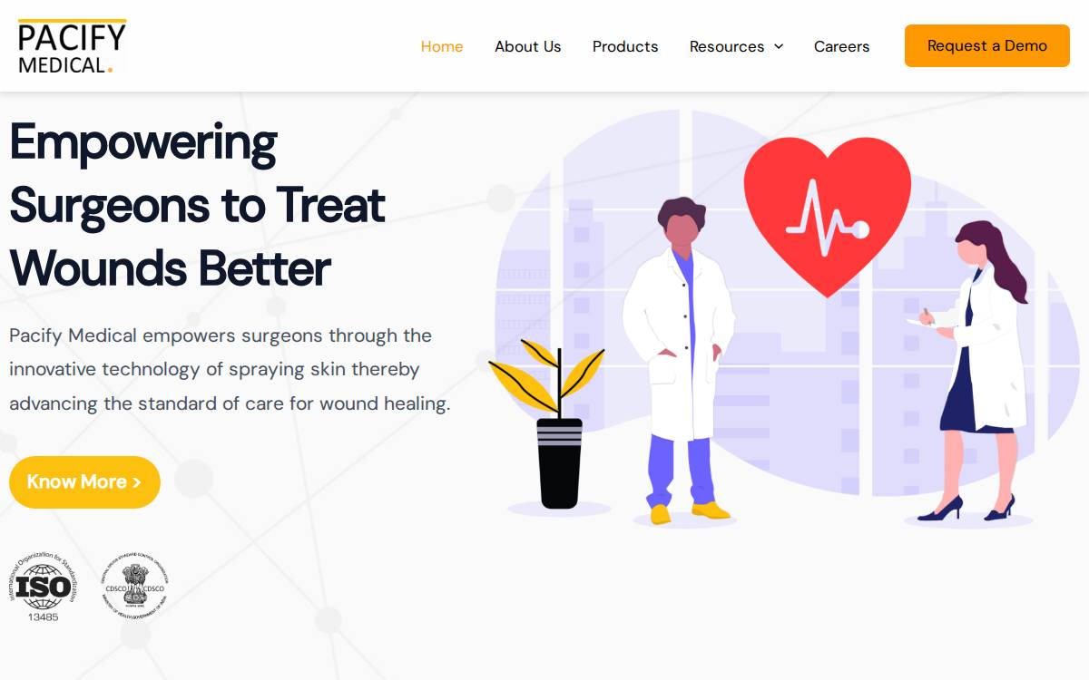 Pacify Medical website preview