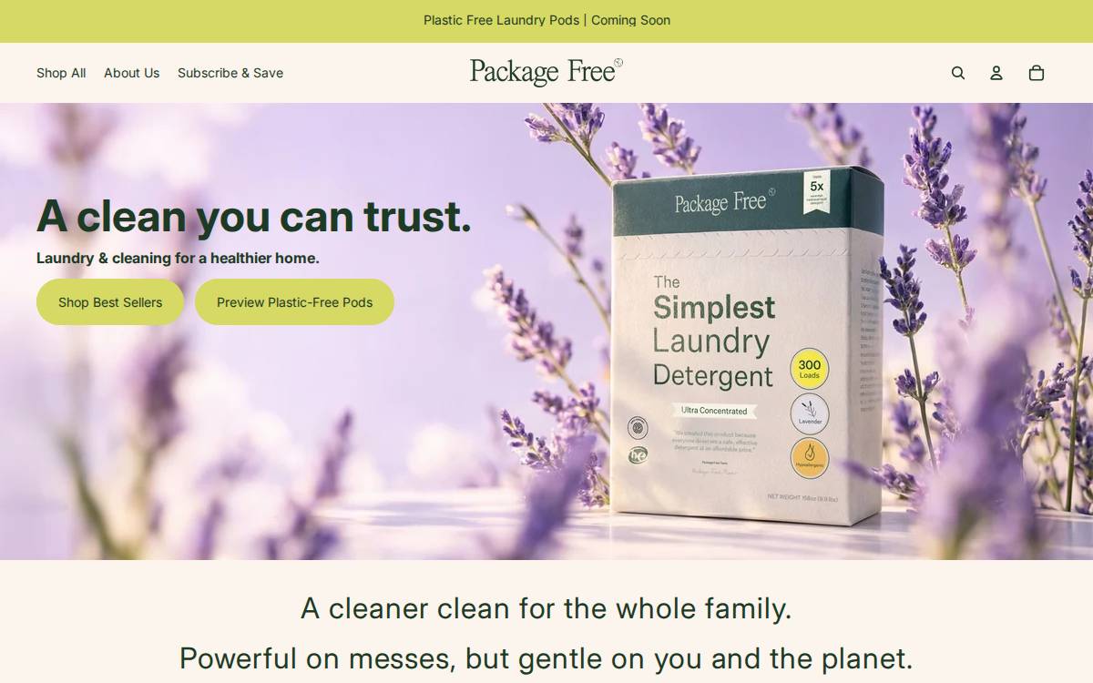 Package Free exit website preview