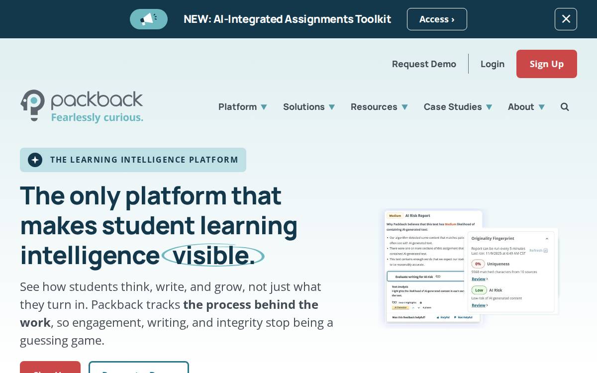 Packback website preview