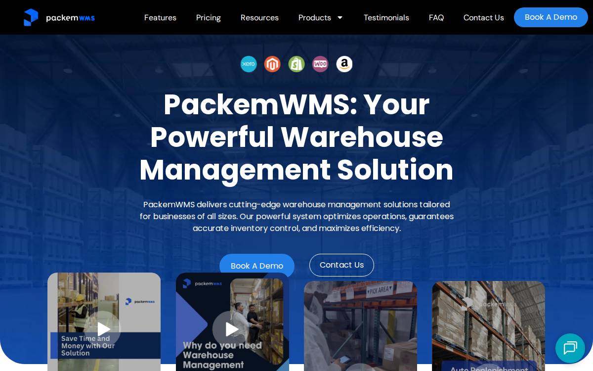 PackemWMS website preview