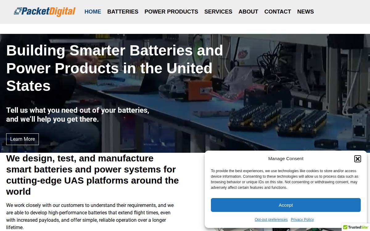 Packet Digital website preview