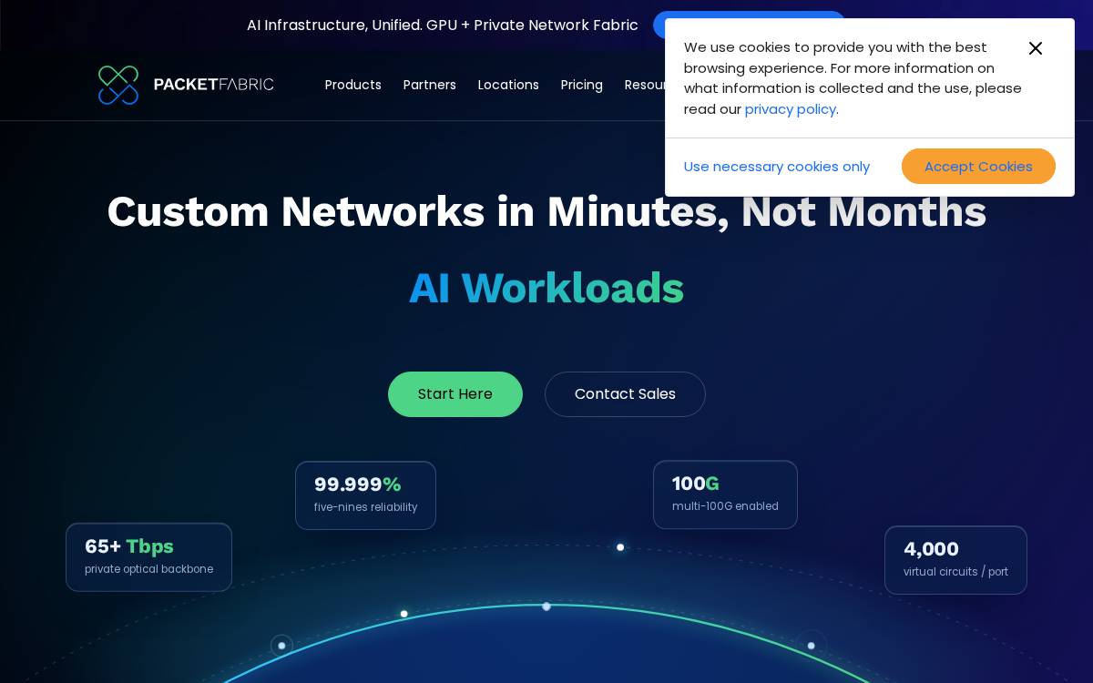 PacketFabric website preview
