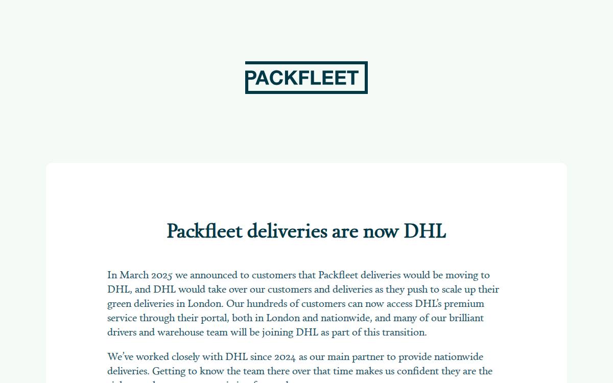 Packfleet website preview