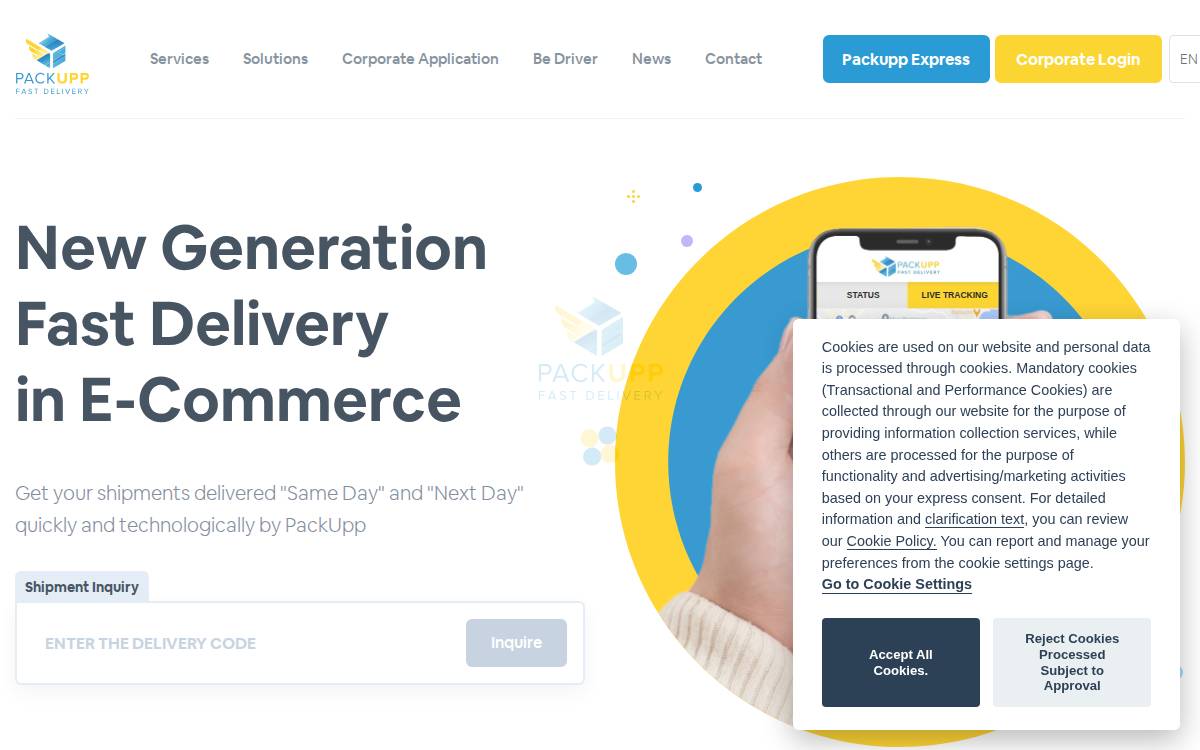 Packupp website preview