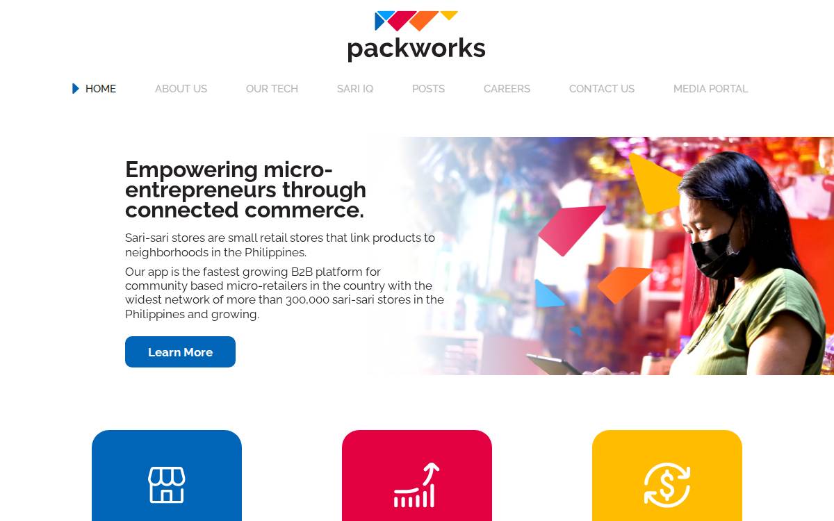 Packworks website preview