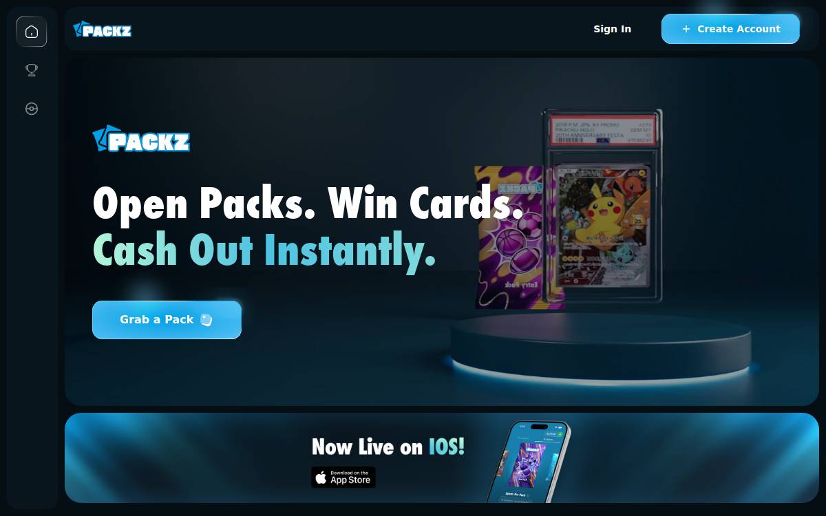 Packz website preview