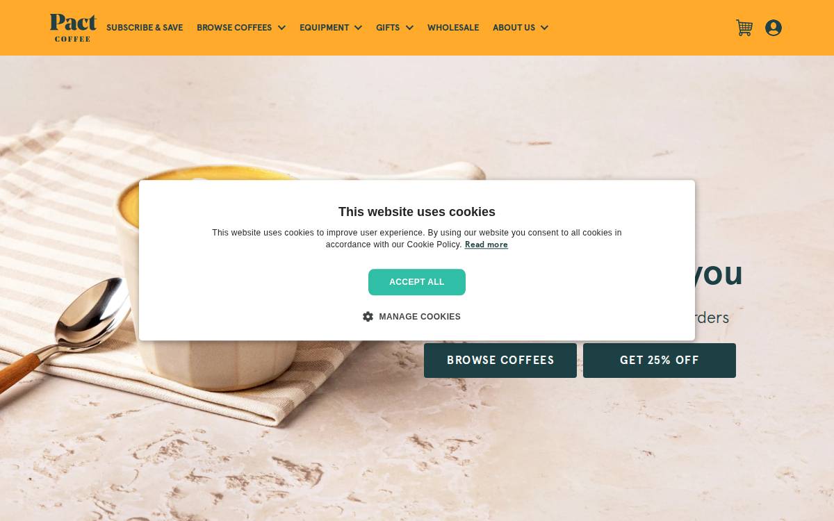 Pact Coffee website preview
