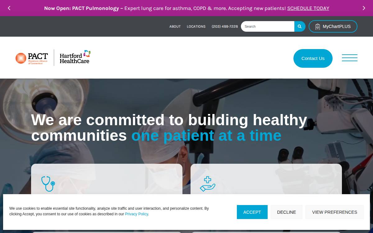 Pact MSO website preview