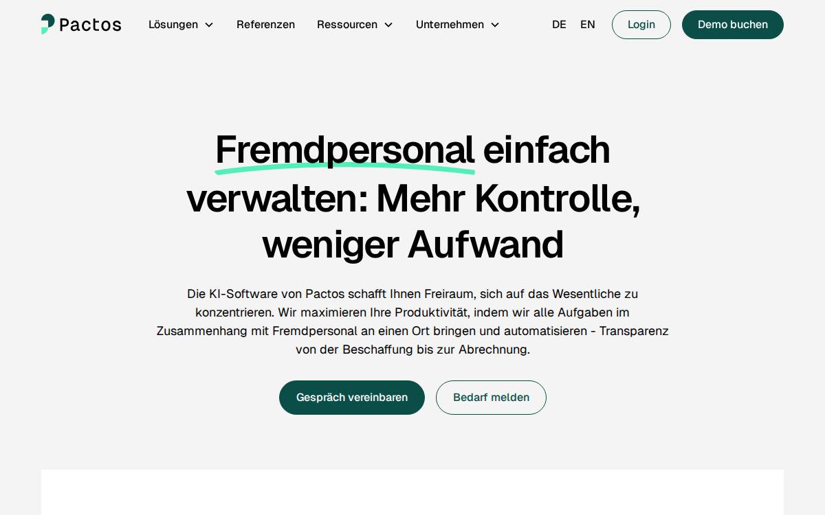 Pactos website preview
