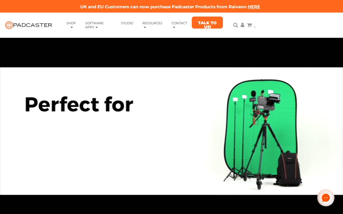Padcaster website preview
