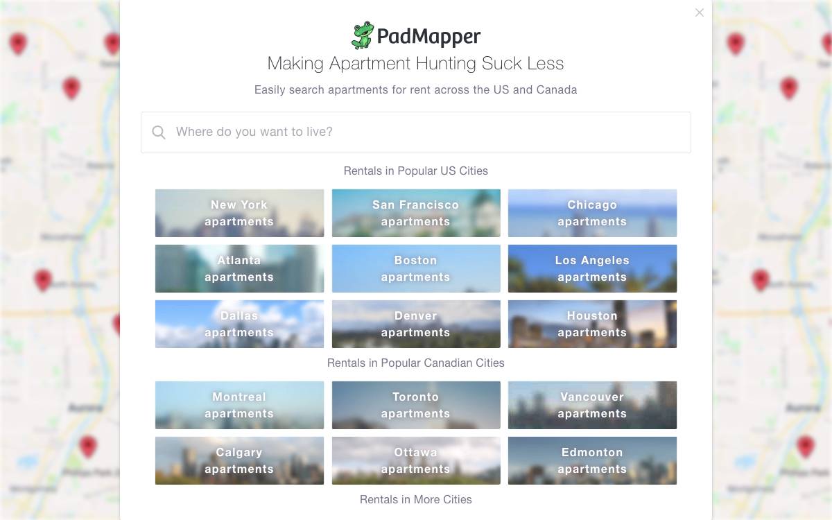 PadMapper website preview