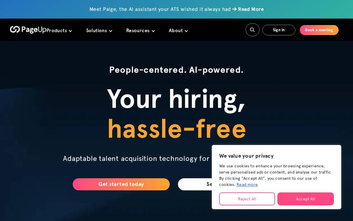 PageUp website preview