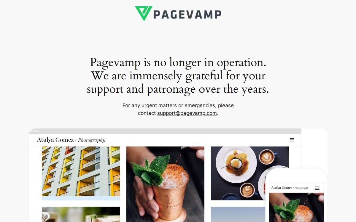PageVamp website preview