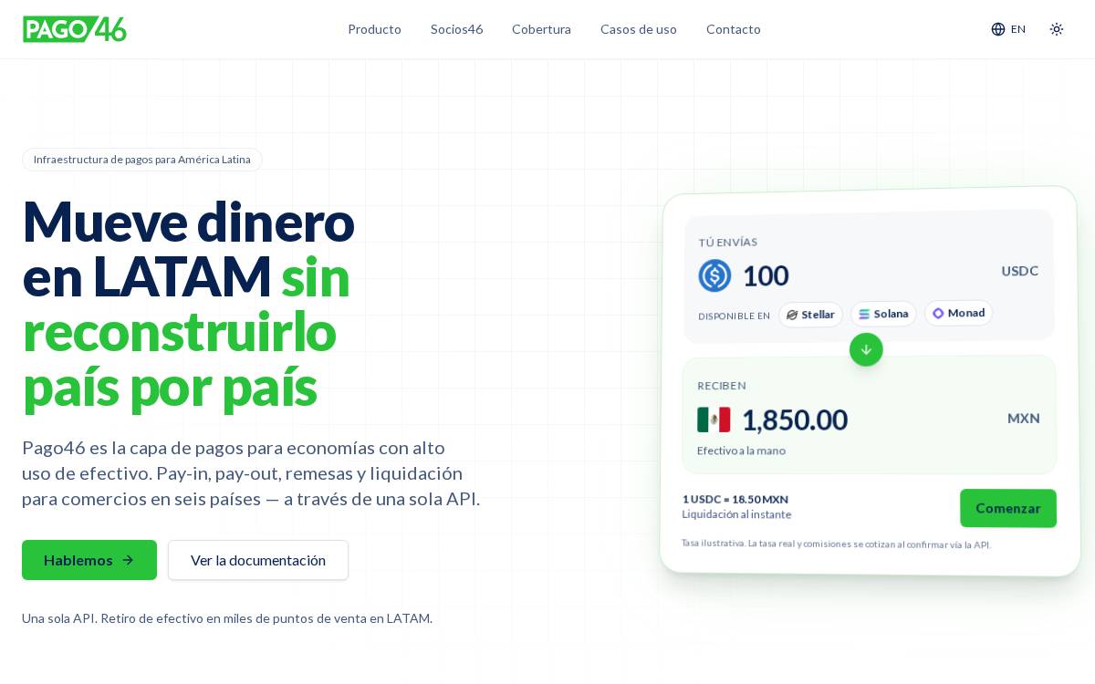 Pago46 website preview