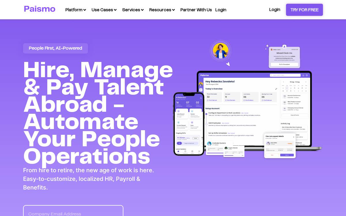 Paismo website preview