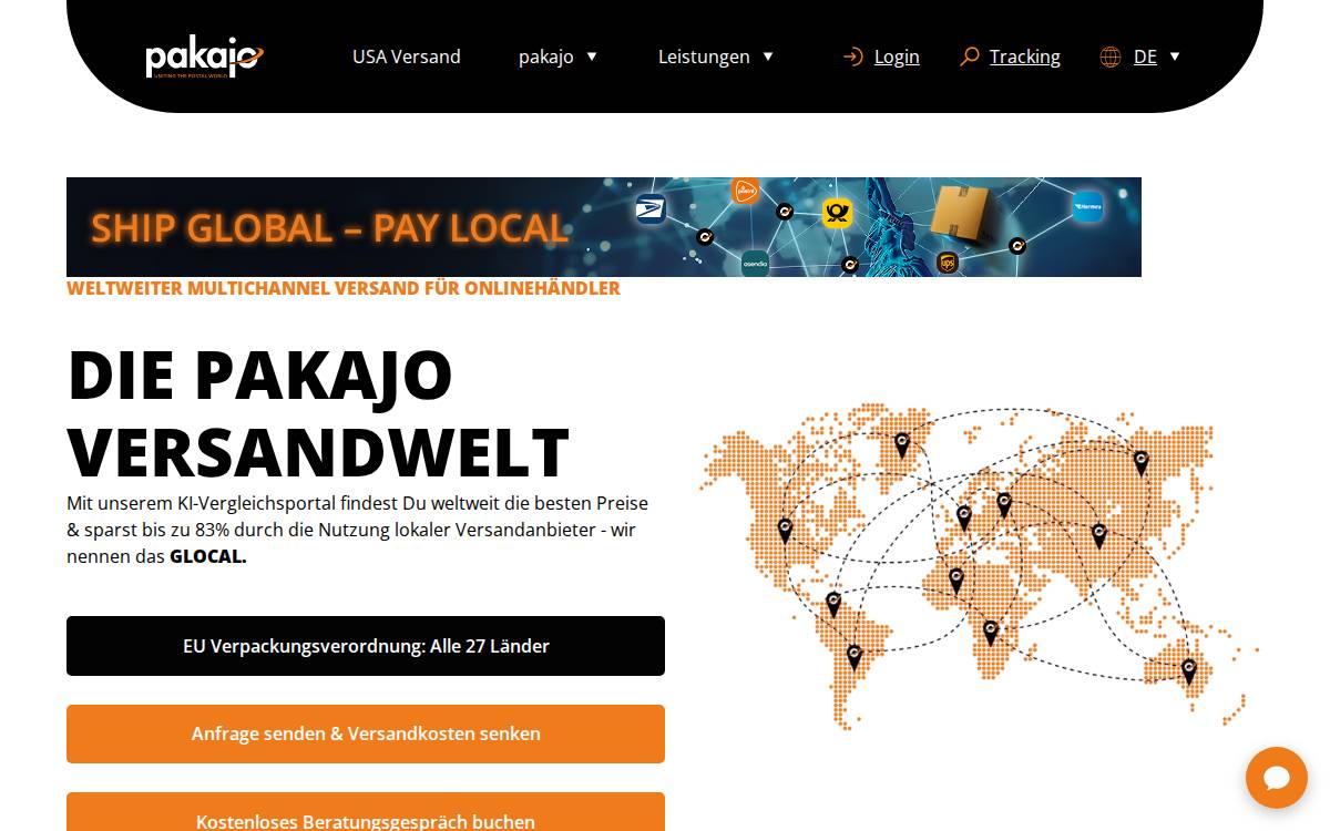Pakajo website preview