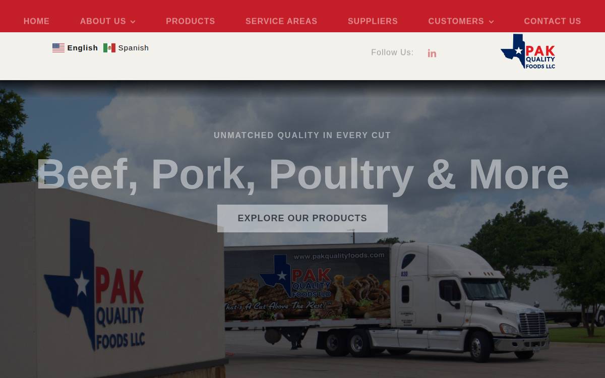 Pakqualityfoods website preview