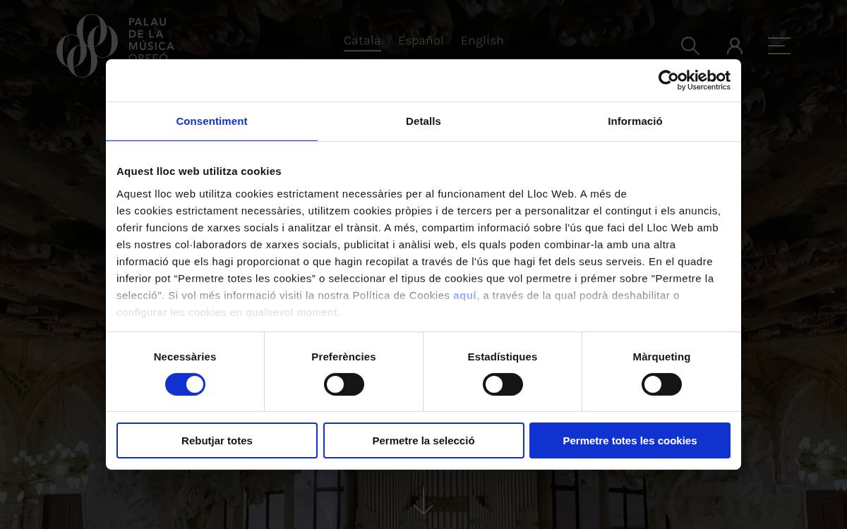 Palau Vincles (Palau de la Música) website preview